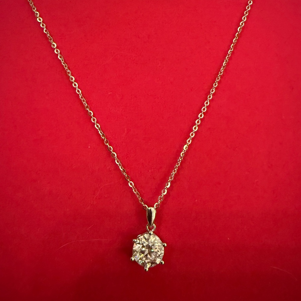 MOISSANITE 925 SILVER 2TCW Solitaire Necklace MSRP:$1 780.00 NWT & GRA - Picture 4 of 12